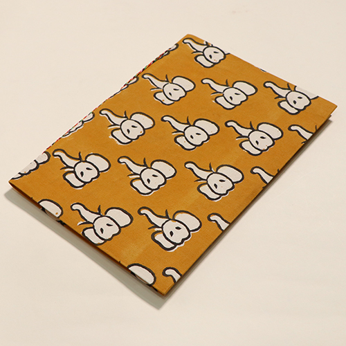 A5-Mustard elephant print journal