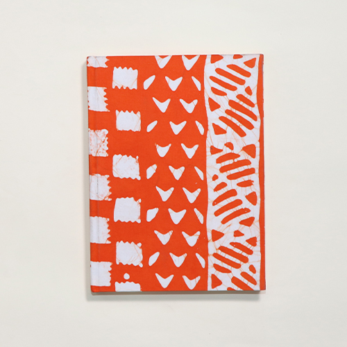Orange and white multi print journal 