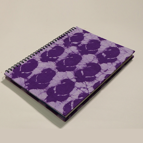 Bright purple leaf print journal