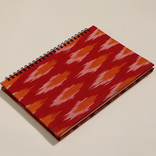 Red orange ikkat print journal 